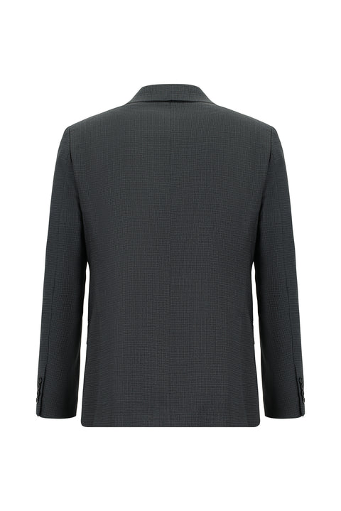 Dark Gray 6 Drop Regular Fit Standard Cut Patterned Suit