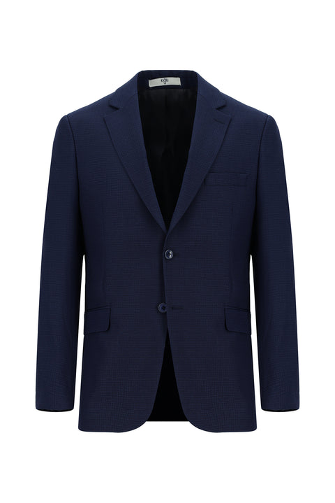 Dark Navy 7 Drop Slim Fit Patterned Suit