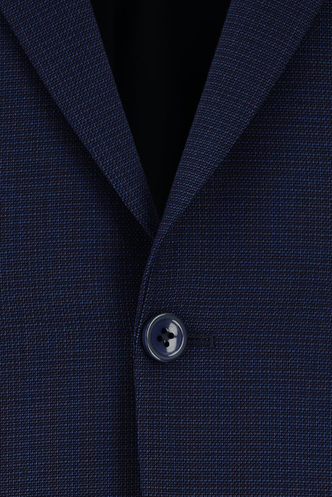 Dark Navy 7 Drop Slim Fit Patterned Suit