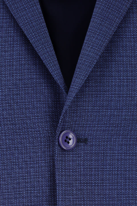 Dark Blue 6 Drop Regular Fit Standard Cut Patterned Suit