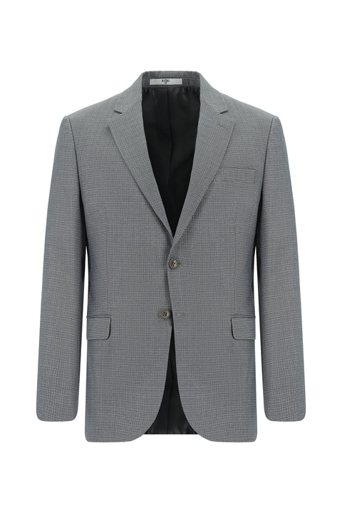 Dark Indigo 6 Drop Regular Fit Standard Cut Patterned Suit