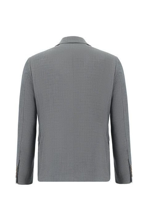 Dark Indigo 6 Drop Regular Fit Standard Cut Patterned Suit