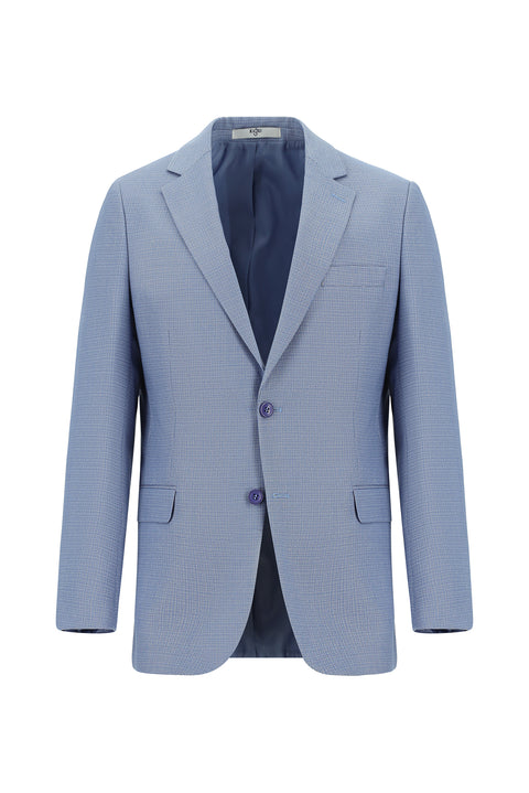 Blue 6 Drop Regular Fit Standard Cut Patterned Suit