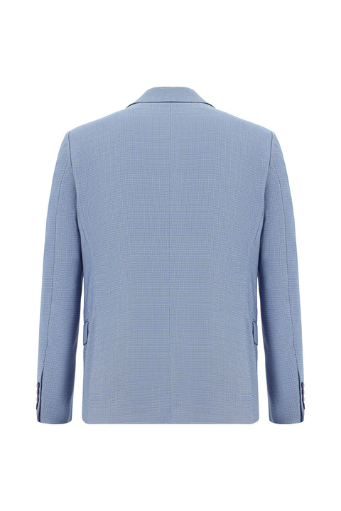Blue 7 Drop Slim Fit Patterned Suit