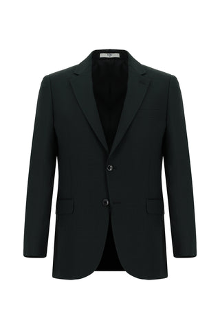  Koyu Yeşil 7 Drop Slim Fit Dar Kesim Desenli Takım Elbise