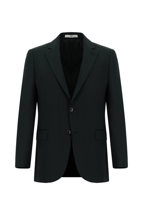 Dark Green 6 Drop Regular Fit Standard Cut Patterned Suit