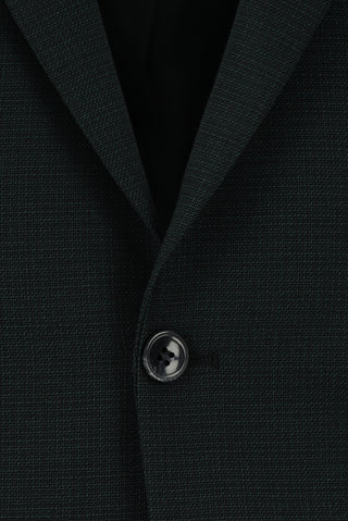  Koyu Yeşil 7 Drop Slim Fit Dar Kesim Desenli Takım Elbise