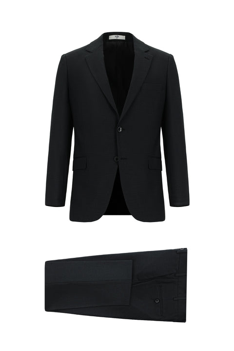 Dark Anthracite 6 Drop Regular Fit Standard Cut Patterned Suit