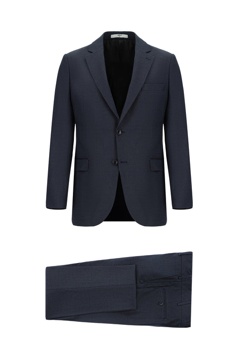 Medium Anthracite 6 Drop Regular Fit Standard Cut Patterned Suit