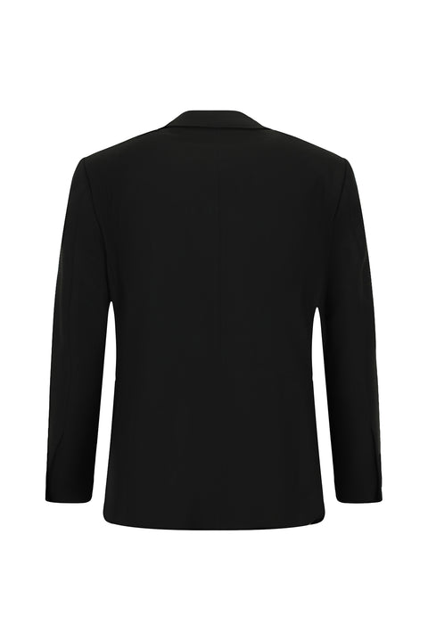 Black 6 Drop Regular Fit Standard Cut Patterned Suit