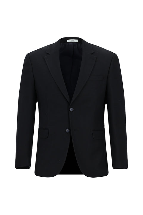 Dark Navy 4-Drop Relaxed Fit Patterned Suit