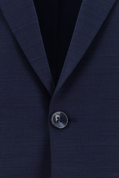 Medium Navy 6 Drop Regular Fit Standard Cut Wool Patterned Suit