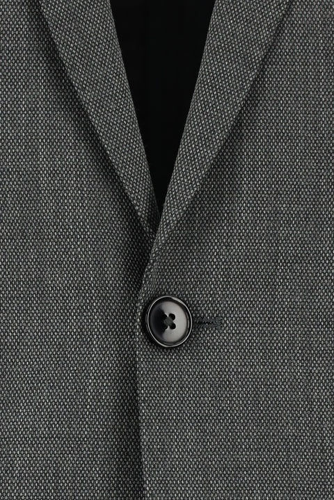 Medium Gray 7 Drop Slim Fit Narrow Cut Wool Patterned Suit
