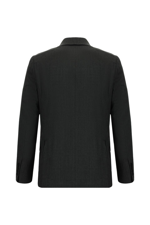 Dark Anthracite 7 Drop Slim Fit Narrow Cut Wool Patterned Suit