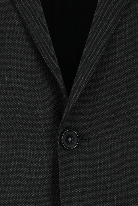 Dark Anthracite 7 Drop Slim Fit Narrow Cut Wool Patterned Suit