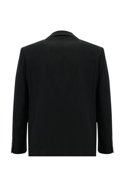 Dark Anthracite 4-Drop Relaxed Fit Wool Patterned Suit