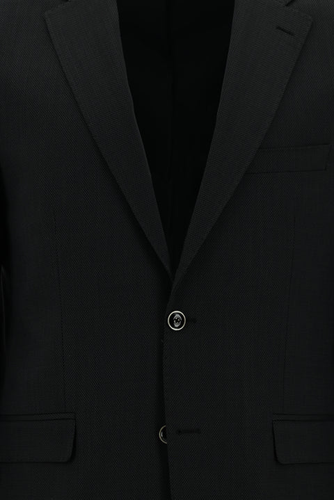 Dark Anthracite 4-Drop Relaxed Fit Wool Patterned Suit