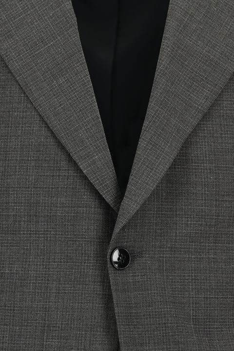 Medium Anthracite 6 Drop Regular Fit Standard Cut Wool Patterned Suit