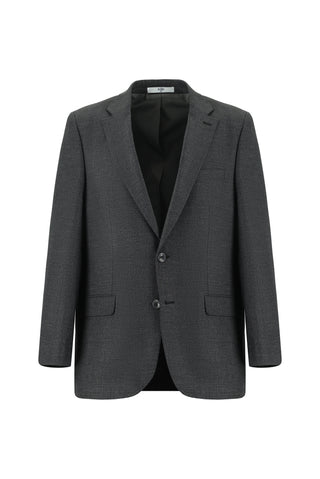  Koyu Füme 4 Drop Relaxed Fit Rahat Kesim Desenli Takım Elbise