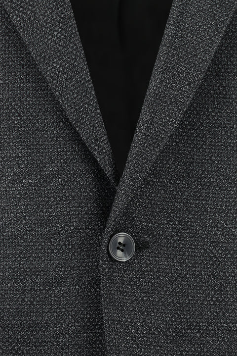 Dark Gray 4-Drop Relaxed Fit Patterned Suit