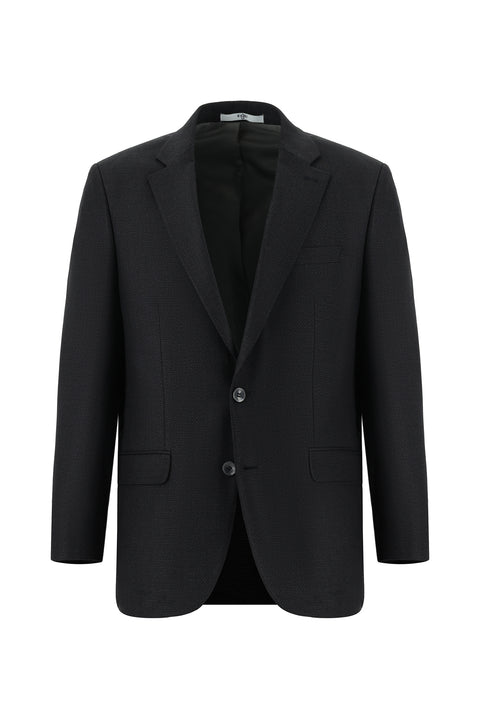 Dark Anthracite 4-Drop Relaxed Fit Patterned Suit