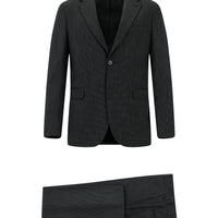 Dark Gray 4-Drop Relaxed Fit Patterned Suit