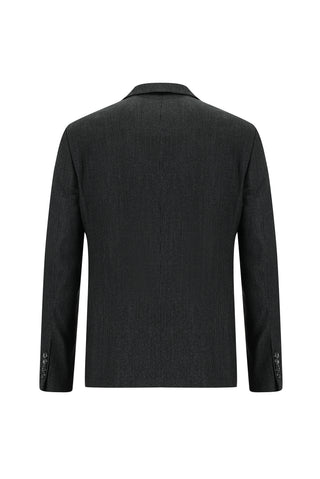  Koyu Füme 7 Drop Slim Fit Dar Kesim Desenli Takım Elbise