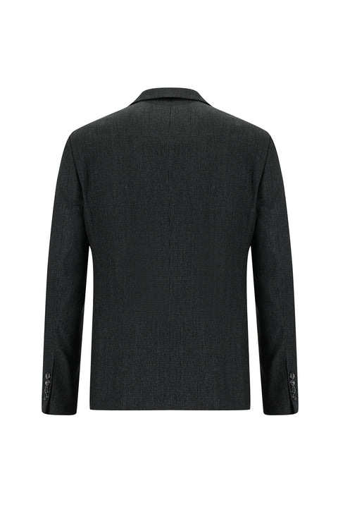 Dark Gray 6 Drop Regular Fit Standard Cut Patterned Suit