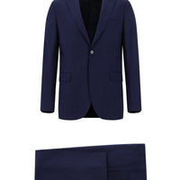 Medium Navy 4-Drop Relaxed Fit Patterned Suit