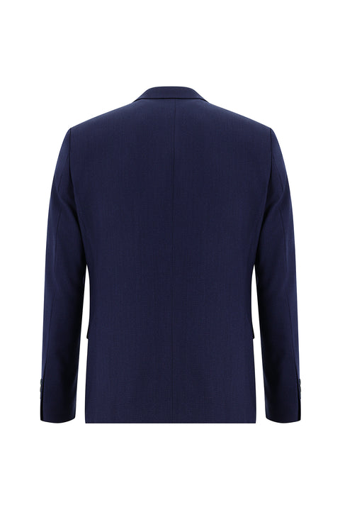 Medium Navy 7 Drop Super Slim Fit Extra Narrow Cut Patterned Suit
