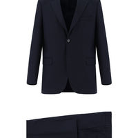 Dark Navy 6 Drop Regular Fit Standard Cut Patterned Suit