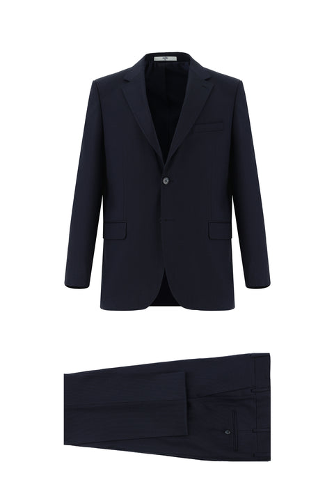 Dark Navy 7 Drop Super Slim Fit Extra Narrow Cut Patterned Suit
