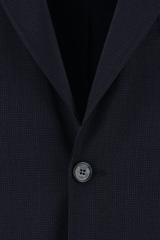  Koyu Lacivert 7 Drop Super Slim Fit Eksra Dar Kesim Desenli Takım Elbise
