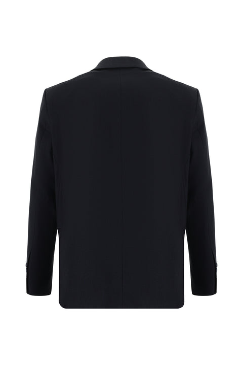 Siyah Lacivert 7 Drop Slim Fit Dar Kesim Desenli Takım Elbise