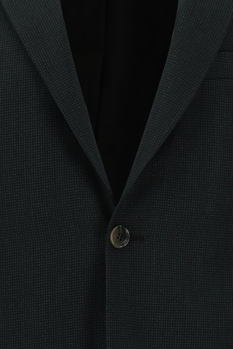 Dark Green 4-Drop Relaxed Fit Patterned Suit