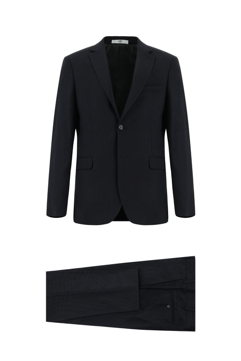 Medium Anthracite 7 Drop Super Slim Fit Extra Narrow Cut Patterned Suit
