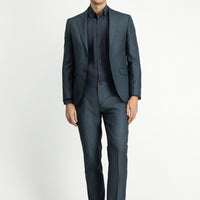 Dark Gray 7 Drop Slim Fit Narrow Cut Patterned Elastic Waist Suit