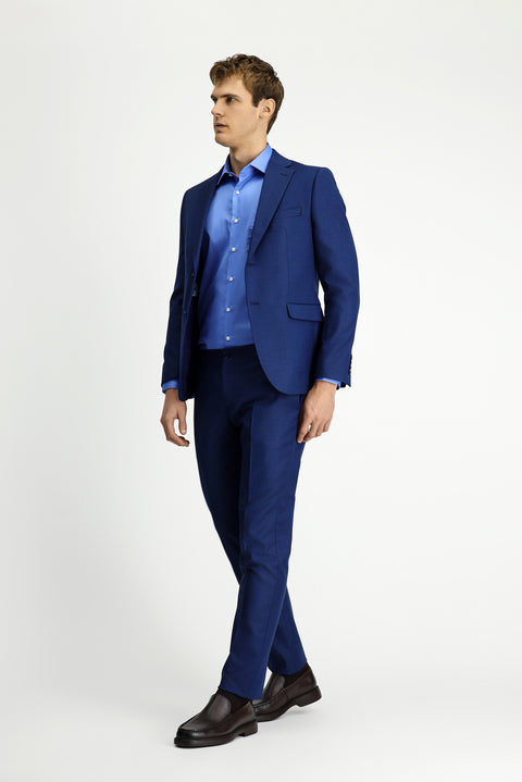 Medium Navy Blue 6 Drop Regular Fit Standard Cut Patterned Elastic Waist Suit