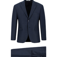 Dark Navy 6 Drop Regular Fit Standard Cut Patterned Elastic Waist Suit
