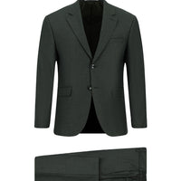 Dark Khaki 7 Drop Slim Fit Patterned Suit with Elastic Waist