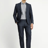 Light Anthracite 4-Drop Relaxed Fit Patterned Suit with Elastic Waistband