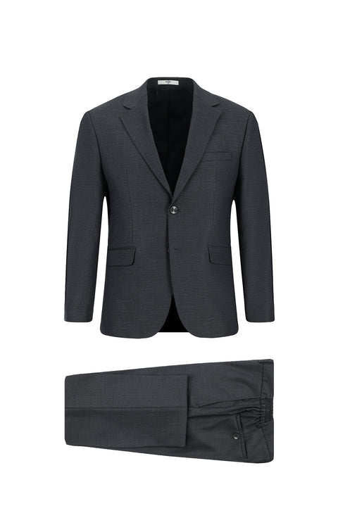 Light Anthracite 6 Drop Regular Fit Standard Cut Patterned Elastic Waist Suit