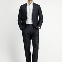 Dark Anthracite 7 Drop Slim Fit Patterned Suit with Elastic Waistband