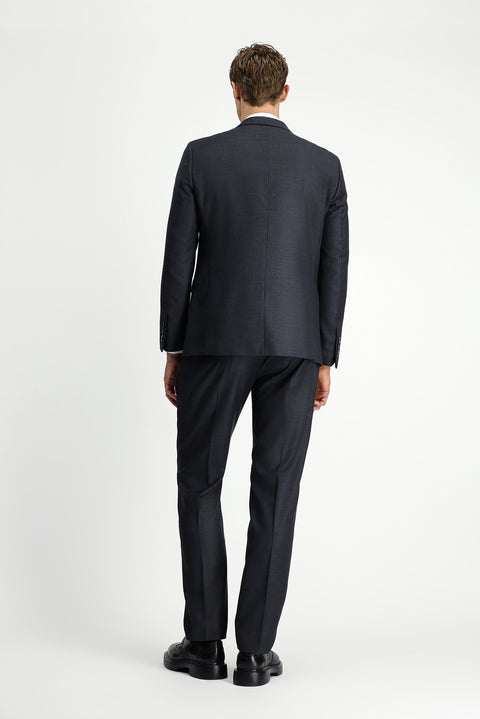 Dark Anthracite 7 Drop Slim Fit Patterned Suit with Elastic Waistband