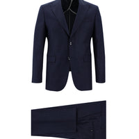 Medium Navy 7 Drop Slim Fit Striped Suit