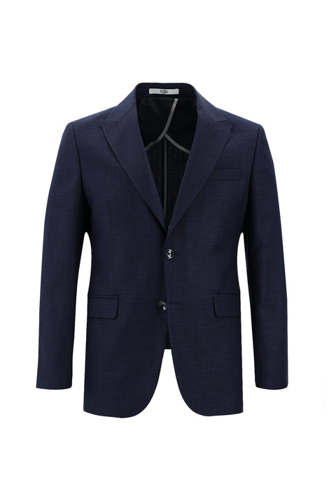 Medium Navy 7 Drop Slim Fit Striped Suit