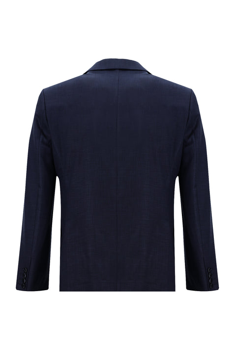Medium Navy 7 Drop Slim Fit Striped Suit
