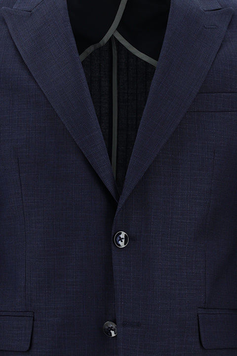Medium Navy 7 Drop Slim Fit Striped Suit