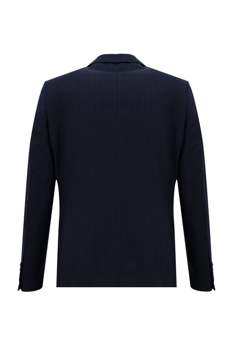 Light Navy Blue 6 Drop Regular Fit Standard Cut Striped Suit
