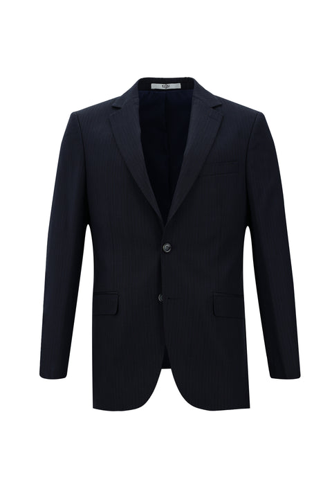 Medium Navy 6 Drop Regular Fit Standard Cut Striped Suit